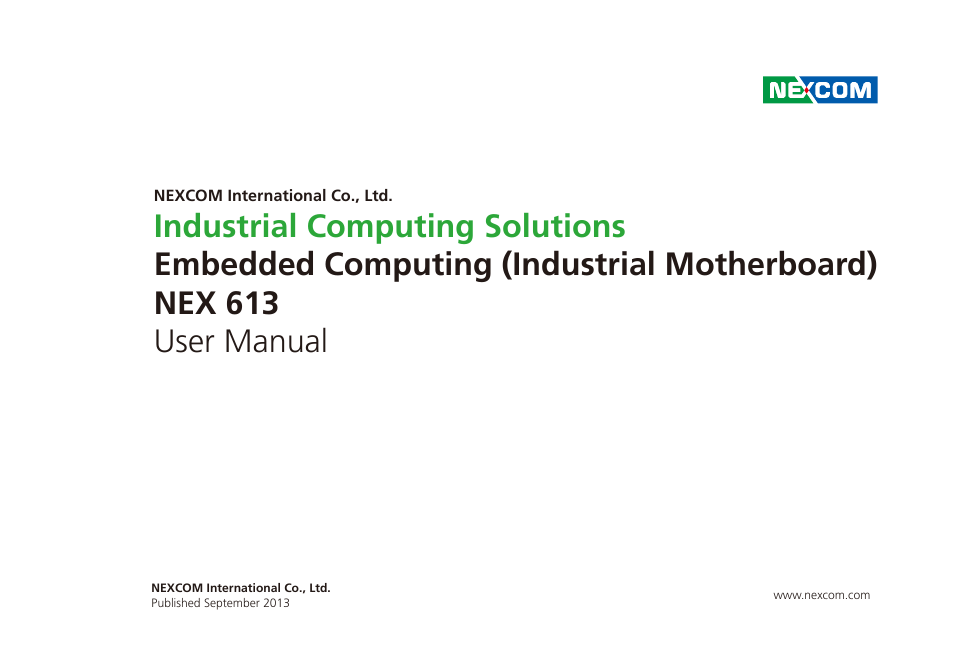 NEXCOM NEX 613 User Manual | 45 pages