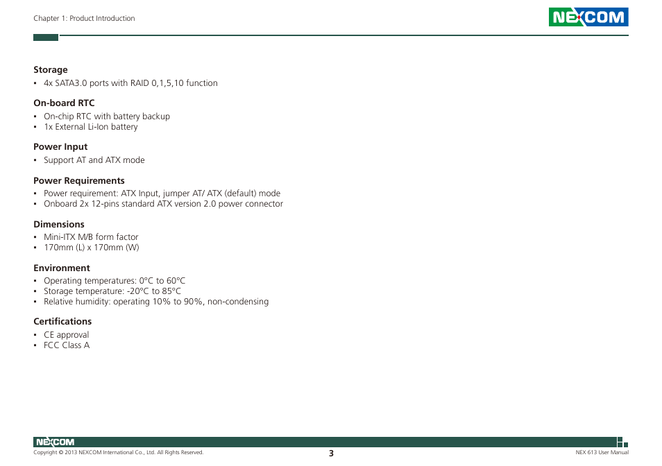 NEXCOM NEX 613 User Manual | Page 17 / 45