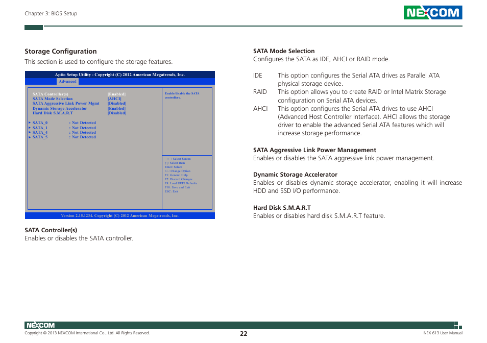 Storage configuration | NEXCOM NEX 613 User Manual | Page 36 / 45