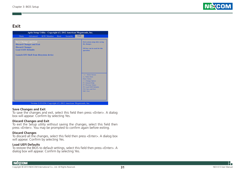 Exit | NEXCOM NEX 613 User Manual | Page 45 / 45