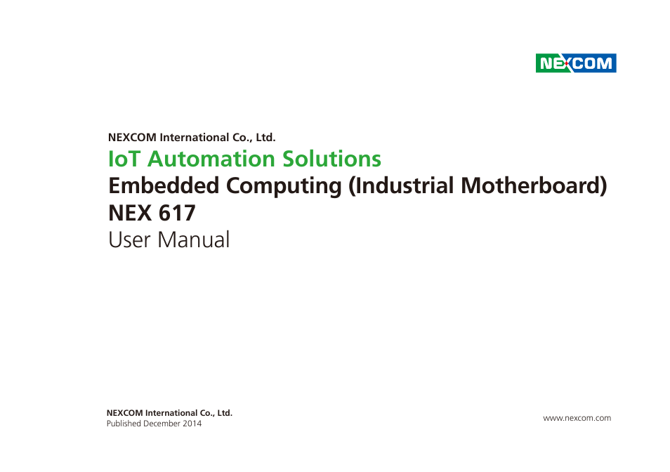 NEXCOM NEX 617 User Manual | 53 pages