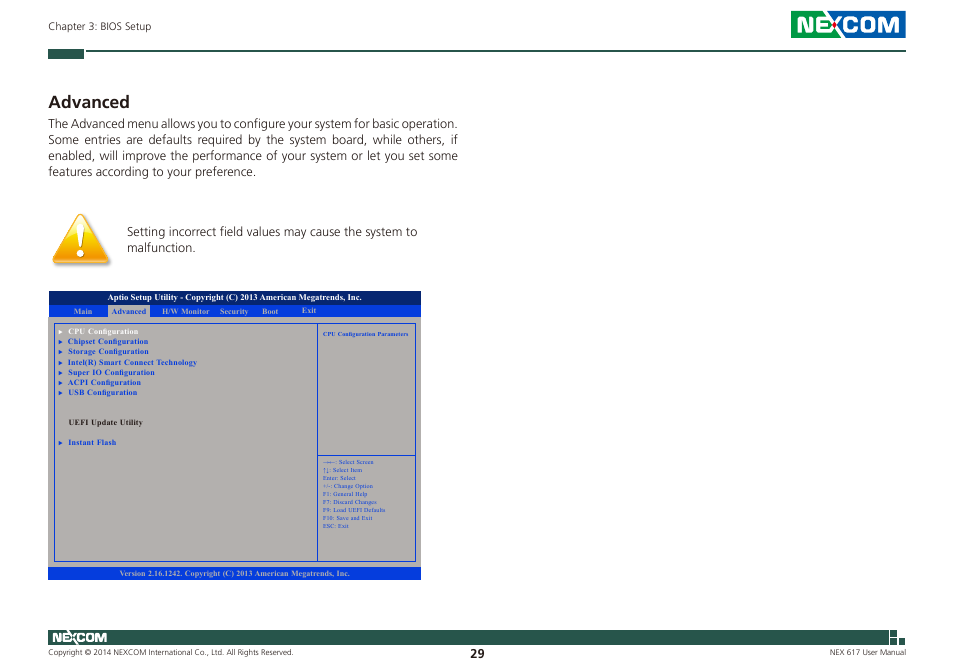 Advanced | NEXCOM NEX 617 User Manual | Page 43 / 53