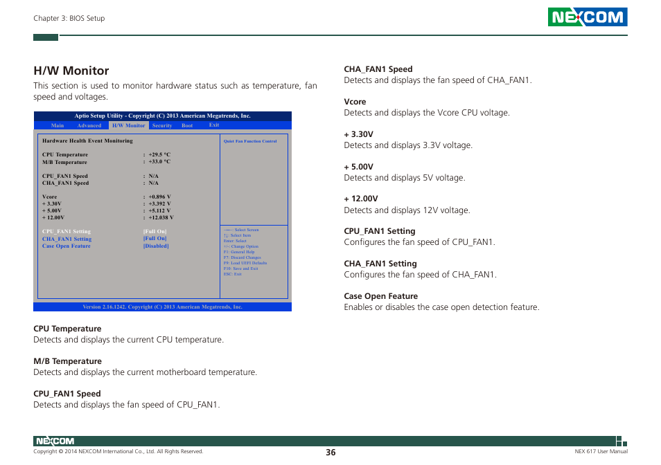 H/w monitor | NEXCOM NEX 617 User Manual | Page 50 / 53