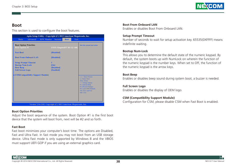 Boot | NEXCOM NEX 617 User Manual | Page 52 / 53