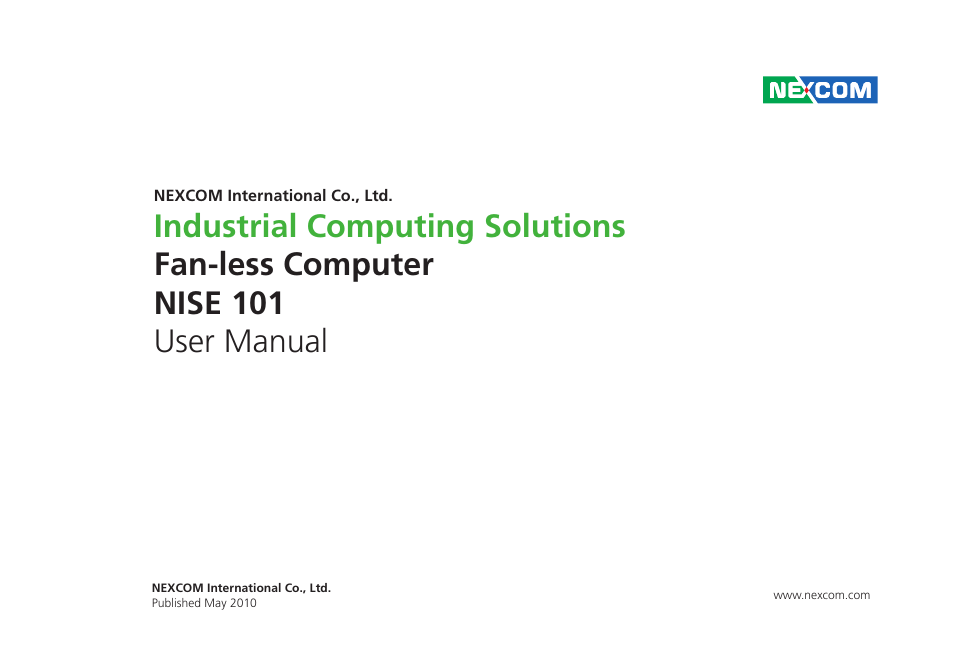 NEXCOM NISE 101 User Manual | 79 pages