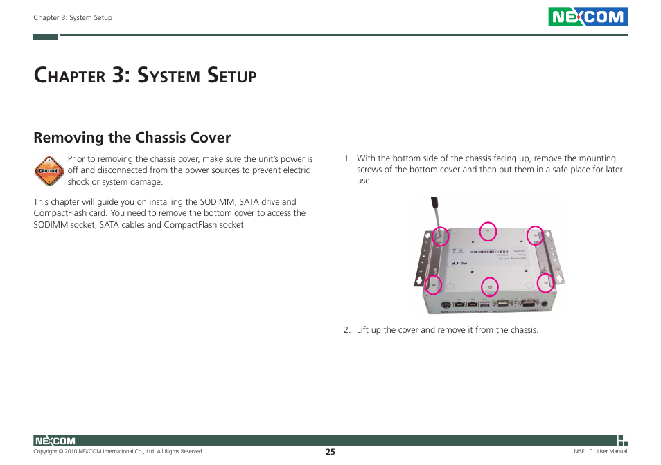 Hapter, Ystem, Etup | NEXCOM NISE 101 User Manual | Page 38 / 79