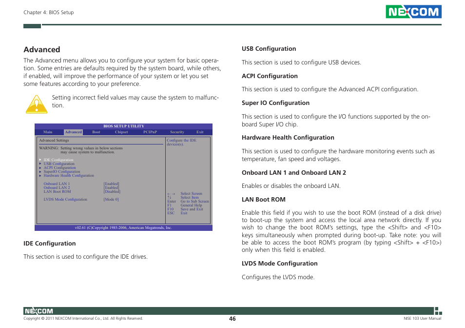 Advanced | NEXCOM NISE 103 User Manual | Page 59 / 83