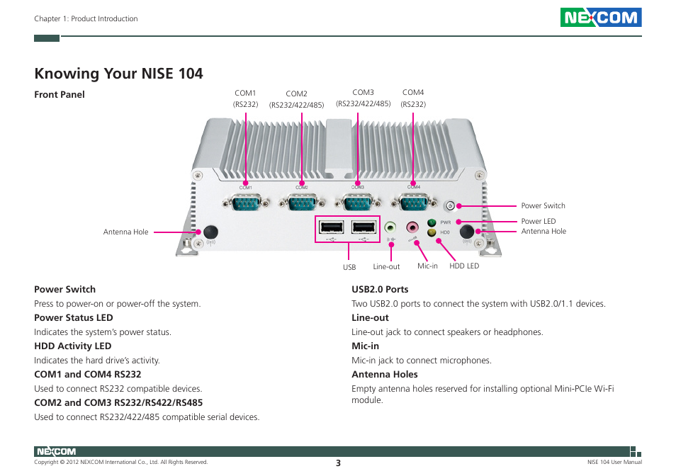 Knowing your nise 104 | NEXCOM NISE 104 User Manual | Page 17 / 78