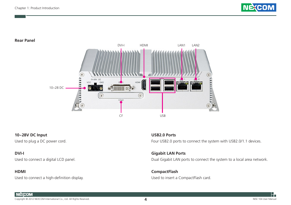 NEXCOM NISE 104 User Manual | Page 18 / 78