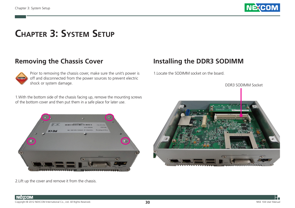 Hapter, Ystem, Etup | NEXCOM NISE 104 User Manual | Page 44 / 78