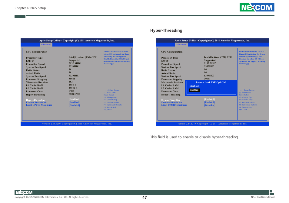 Hyper-threading | NEXCOM NISE 104 User Manual | Page 61 / 78