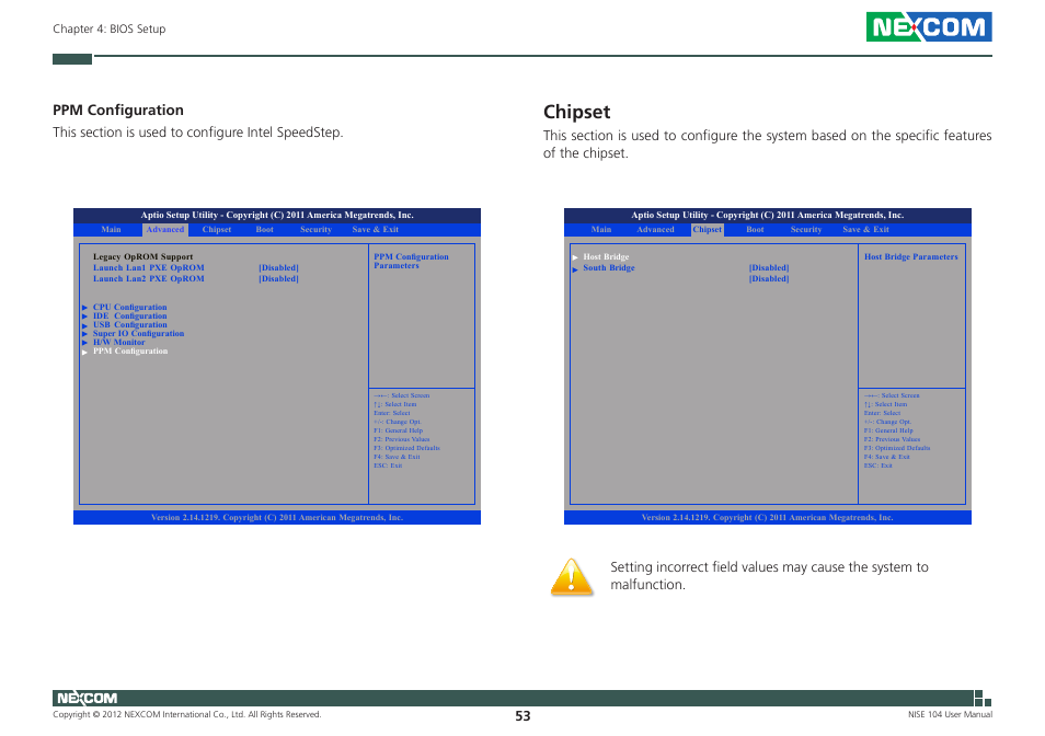 Chipset, Ppm configuration | NEXCOM NISE 104 User Manual | Page 67 / 78