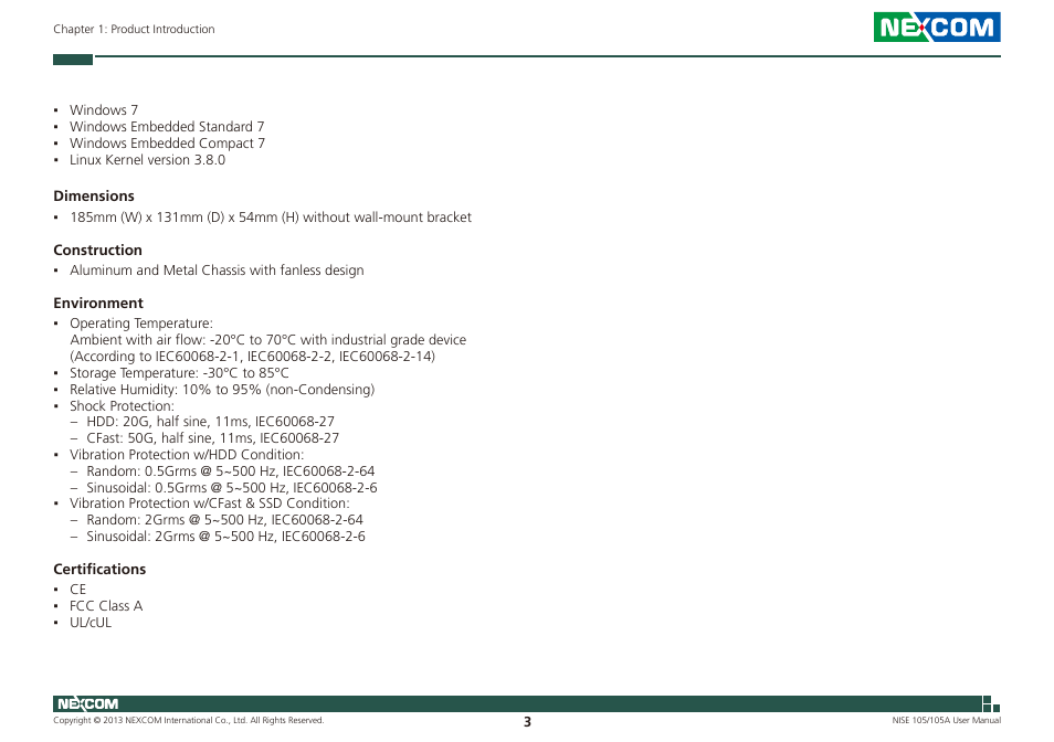 NEXCOM NISE 105 User Manual | Page 16 / 78