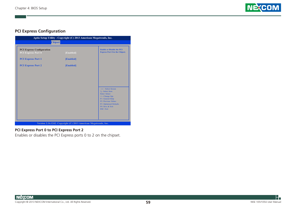 Pci express configuration | NEXCOM NISE 105 User Manual | Page 72 / 78