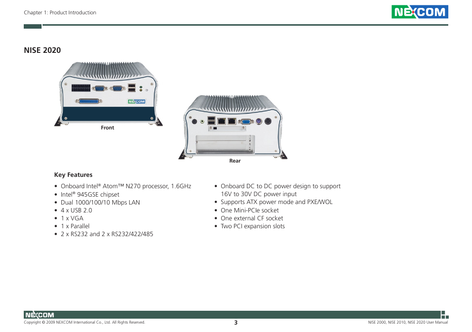 Nise 2020 | NEXCOM NISE 2000 User Manual | Page 16 / 84