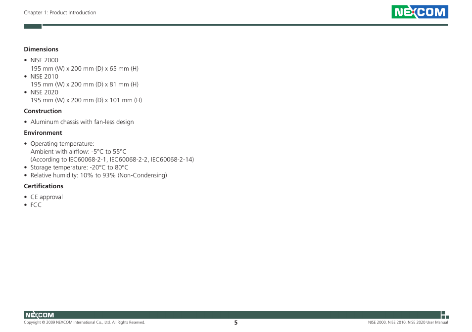 NEXCOM NISE 2000 User Manual | Page 18 / 84