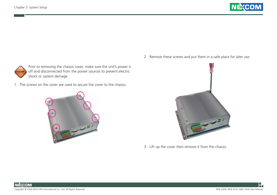 Hapter, Ystem, Etup | NEXCOM NISE 2000 User Manual | Page 44 / 84