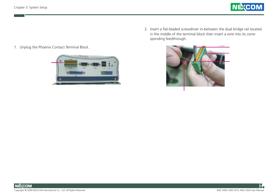 Phoenix contact terminal block for com port | NEXCOM NISE 2000 User Manual | Page 57 / 84