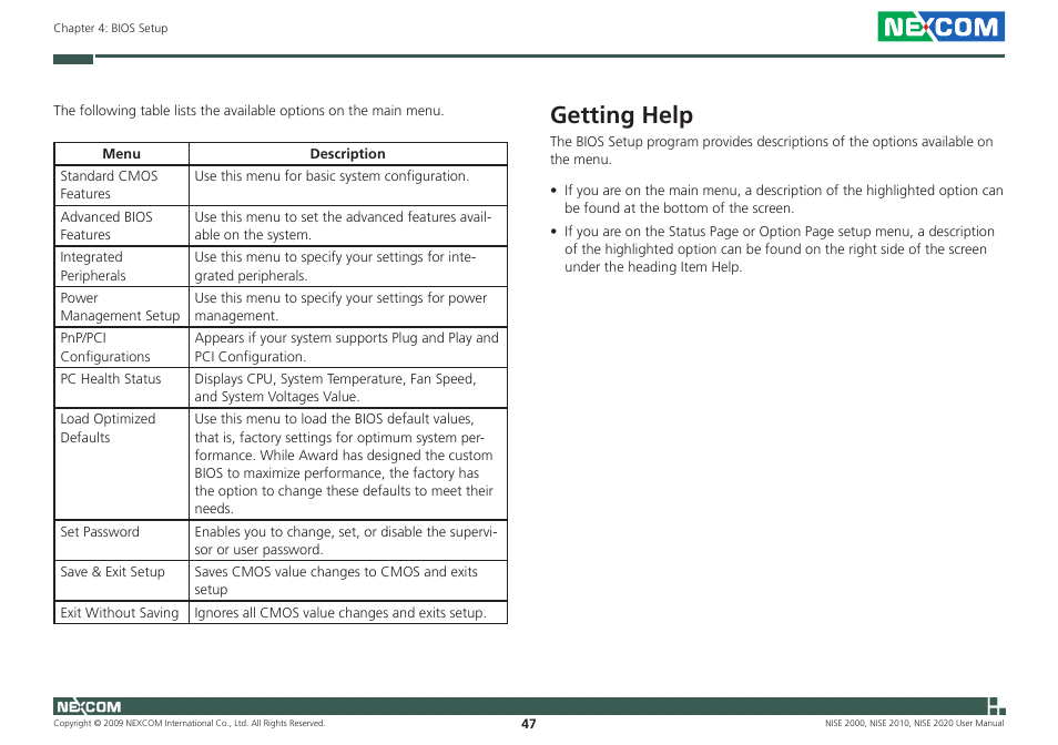 Getting help | NEXCOM NISE 2000 User Manual | Page 60 / 84