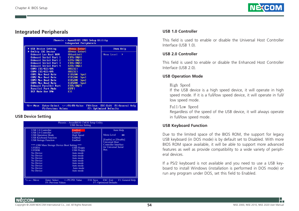 Integrated peripherals | NEXCOM NISE 2000 User Manual | Page 67 / 84