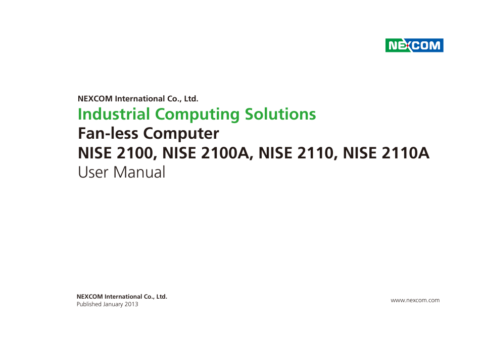 NEXCOM NISE 2100 User Manual | 87 pages