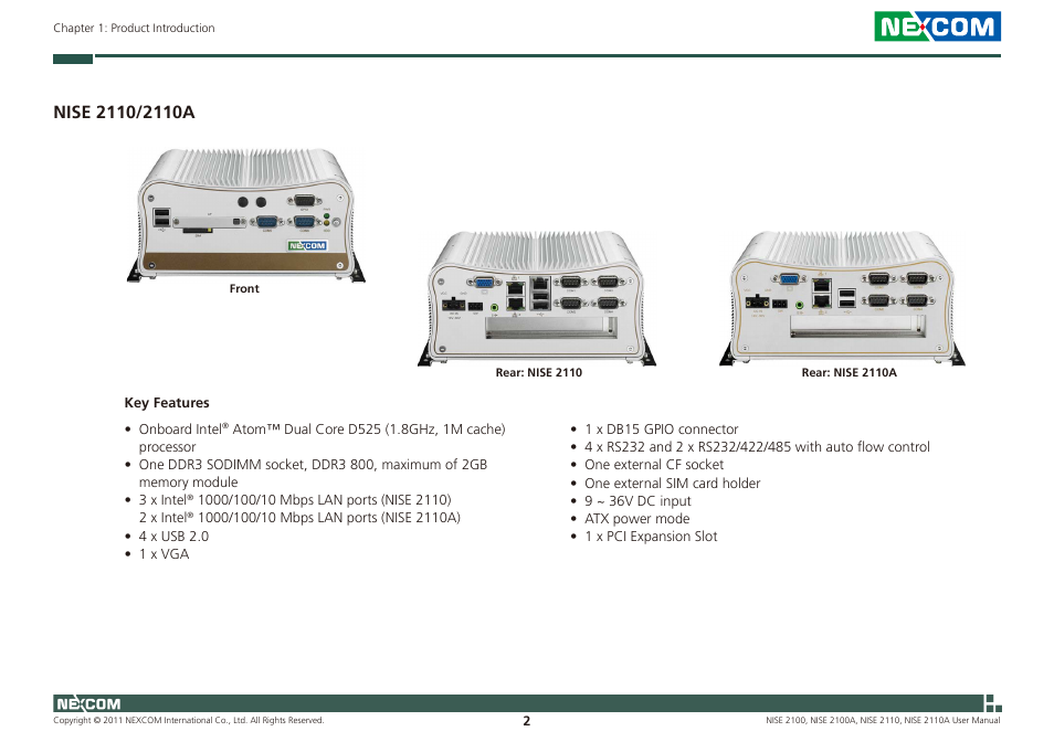 NEXCOM NISE 2100 User Manual | Page 15 / 87