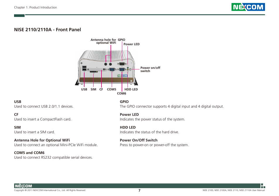 NEXCOM NISE 2100 User Manual | Page 20 / 87