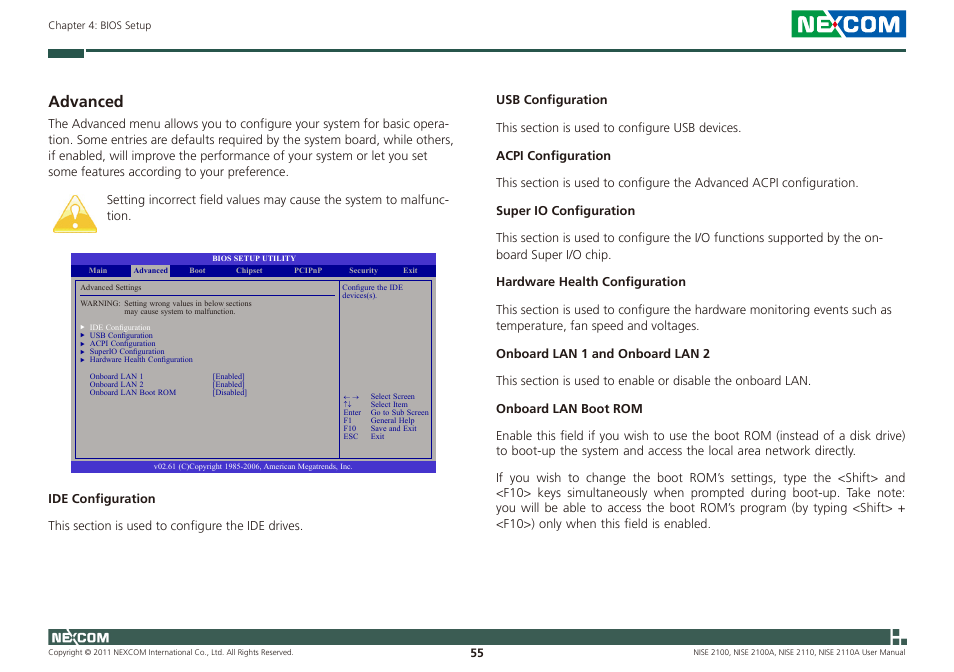 Advanced | NEXCOM NISE 2100 User Manual | Page 68 / 87