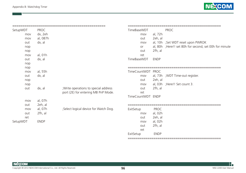 NEXCOM NISE 2200 User Manual | Page 110 / 110