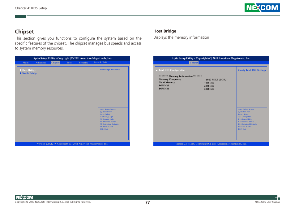 Chipset, Host bridge | NEXCOM NISE 2300 User Manual | Page 91 / 107