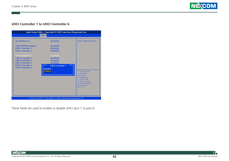 Uhci controller 1 to uhci controller 6 | NEXCOM NISE 2300 User Manual | Page 97 / 107