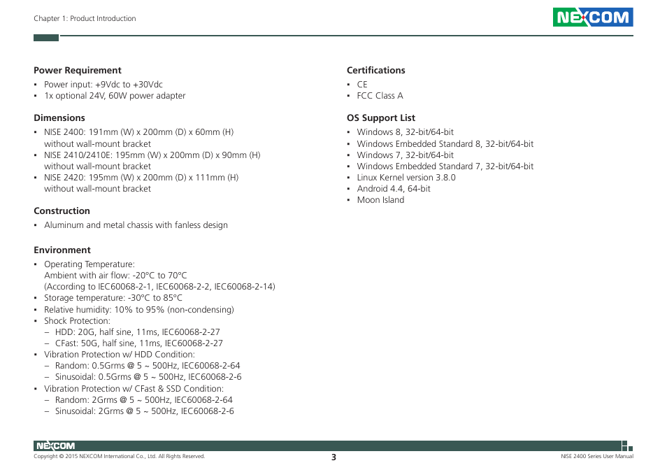 NEXCOM NISE 2400 User Manual | Page 17 / 84