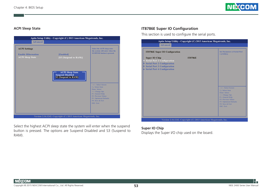 It8786e super io configuration | NEXCOM NISE 2400 User Manual | Page 67 / 84