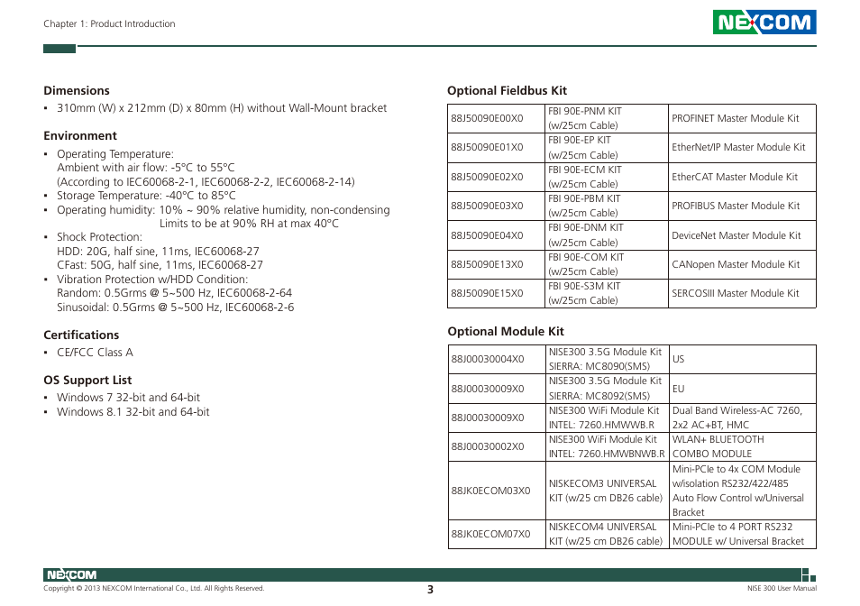 NEXCOM NISE 300 User Manual | Page 17 / 95