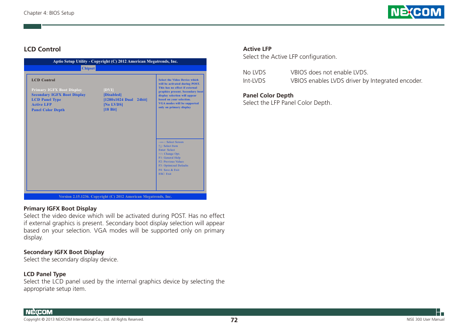 Lcd control | NEXCOM NISE 300 User Manual | Page 86 / 95