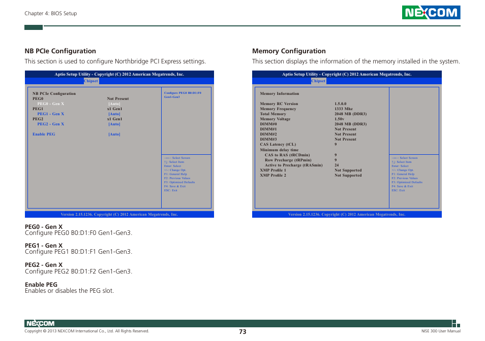 Nb pcie configuration | NEXCOM NISE 300 User Manual | Page 87 / 95