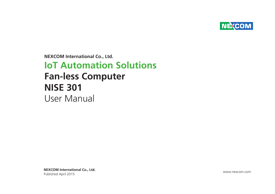NEXCOM NISE 301 User Manual | 74 pages