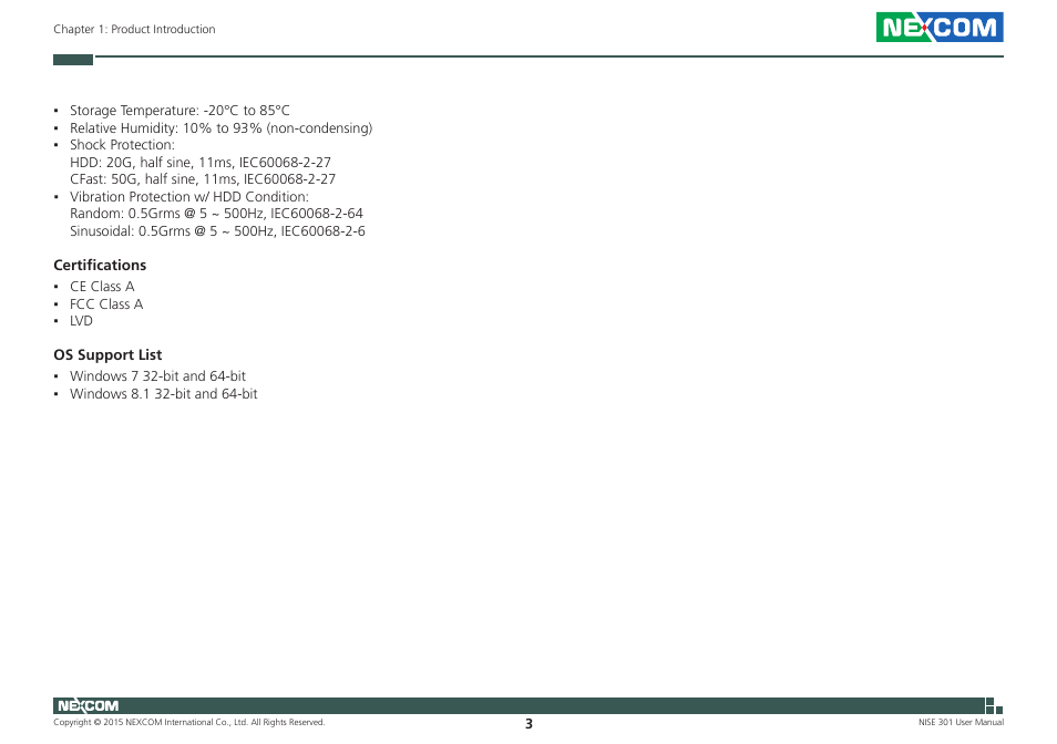 NEXCOM NISE 301 User Manual | Page 17 / 74