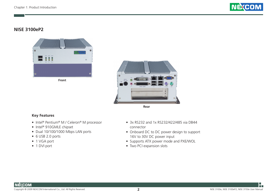 NEXCOM NISE 3100eP2 User Manual | Page 15 / 75