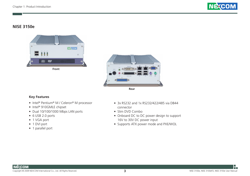 Nise 3150e | NEXCOM NISE 3100eP2 User Manual | Page 16 / 75
