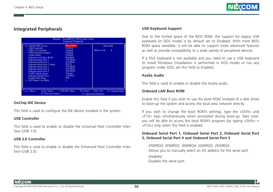 Integrated peripherals | NEXCOM NISE 3100eP2 User Manual | Page 63 / 75