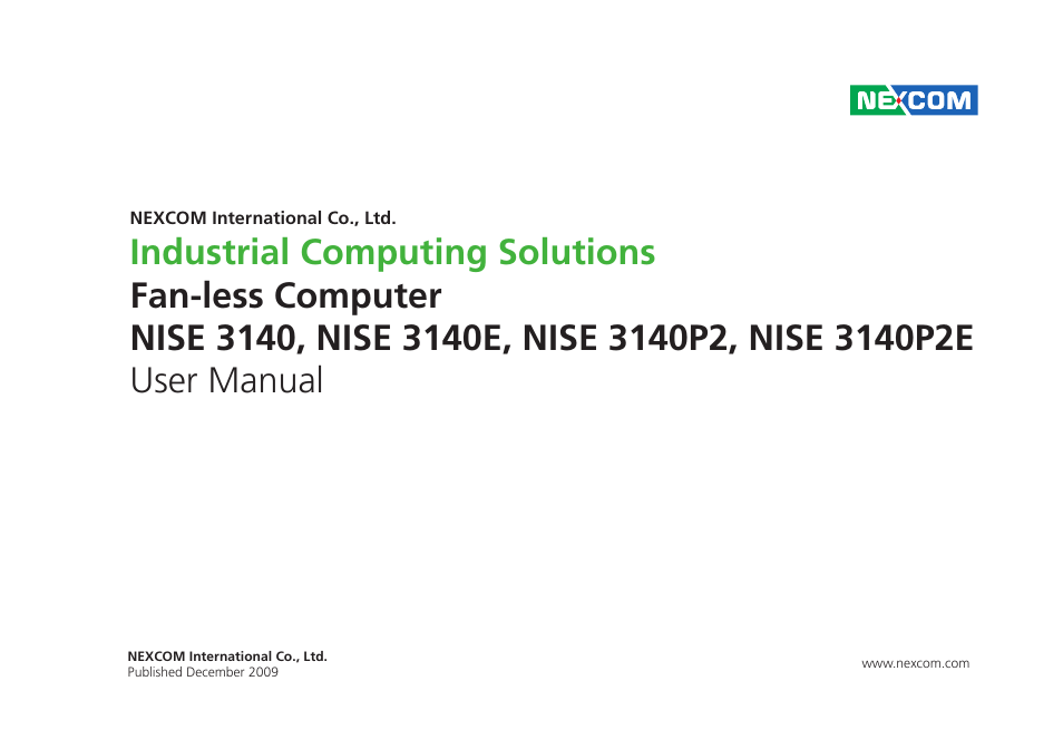 NEXCOM NISE 3140 User Manual | 88 pages