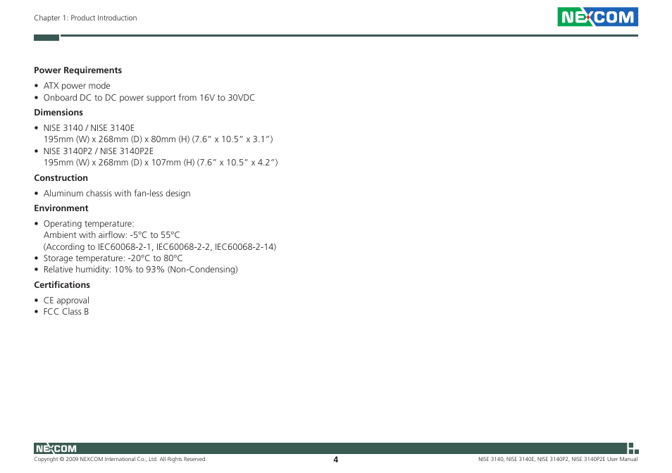 NEXCOM NISE 3140 User Manual | Page 17 / 88