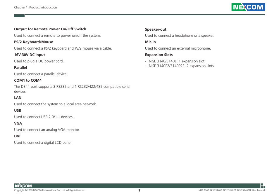 NEXCOM NISE 3140 User Manual | Page 20 / 88