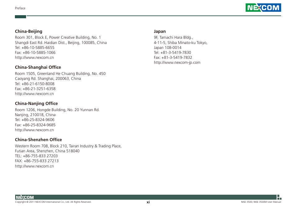 NEXCOM NISE 3500 User Manual | Page 11 / 120