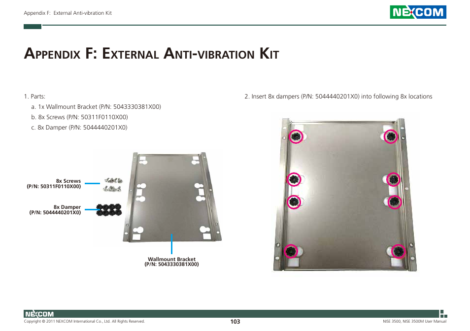 F: e, Ppendix, Xternal | Vibration | NEXCOM NISE 3500 User Manual | Page 116 / 120