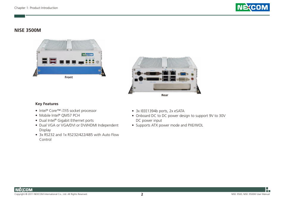 Nise 3500m | NEXCOM NISE 3500 User Manual | Page 15 / 120