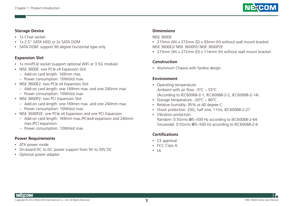 NEXCOM NISE 3600E User Manual | Page 17 / 102