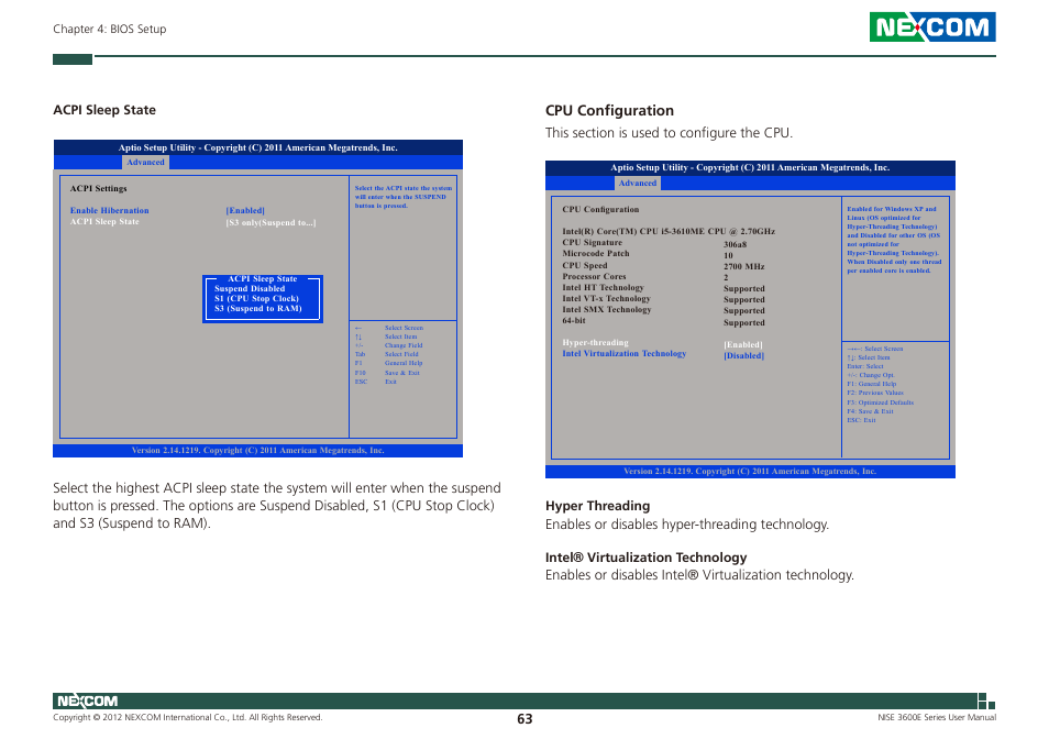 Cpu configuration | NEXCOM NISE 3600E User Manual | Page 77 / 102