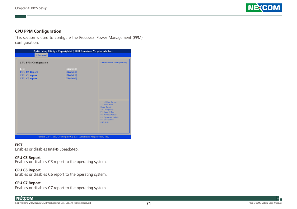 Cpu ppm configuration | NEXCOM NISE 3600E User Manual | Page 85 / 102